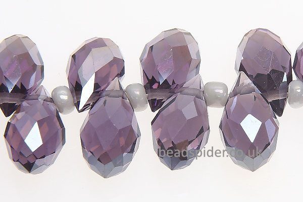 Amethyst AB Coated Crystal Drop