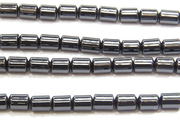 Natural 4mm x 5mm Cylinders Hematite