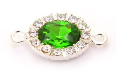 Light Emerald Oval Crystal Connector