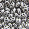 Satined Silver Preciosa Twin Beads