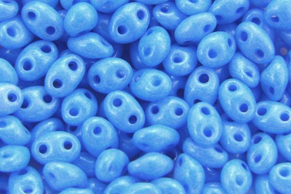 Satined Sky Blue Preciosa Twin Beads