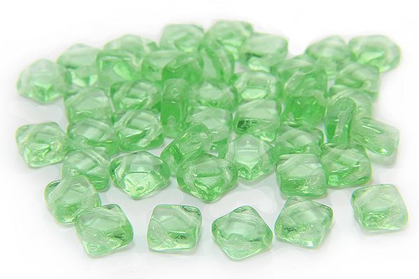 Transparent Ice Green Czech Silky Beads