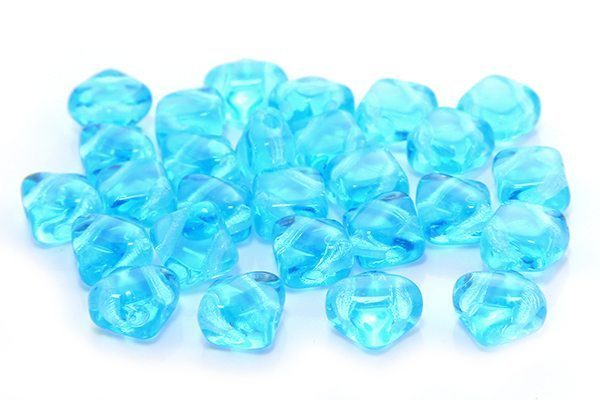 Transparent Mediterranean Blue Czech Silky Beads