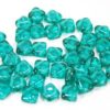 Transparent Teal Emerald Czech Silky Beads