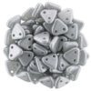 Satin Silver 2-Hole Triangle Beads