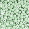 Lime Stripes on White Preciosa Seed Beads