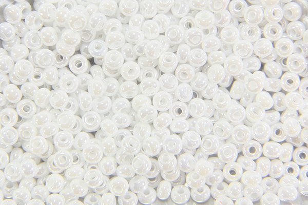 Lustred Opaque White Preciosa Seed Beads