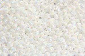 Chalkwhite Rainbow Preciosa Seed Beads