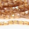 Transparent Champagne Lustre Facetted Crystal Bugles