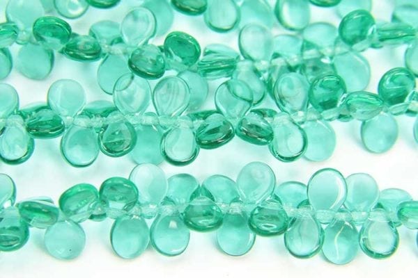 Transparent Teal Pip Beads