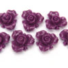 Violet Open Rose Hand Crafted Gemstone Flowers