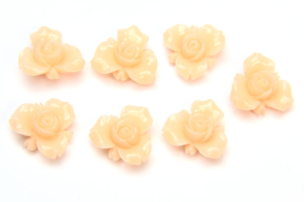 Shell Pink Open Rose Hand Crafted Gemstone Flowers