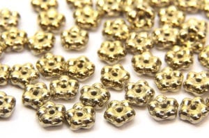 Metallic Gold Czech Glass Daisy Spacers