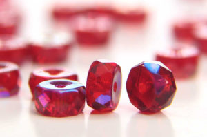 Ruby AB Czech Glass Rondelle Spacers