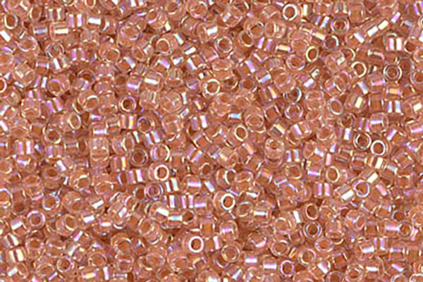 Lined Peach AB Delica Beads